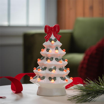 LED Christmas Tree with Holly and Bows