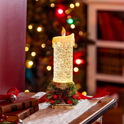 LED Candle Snow Globe