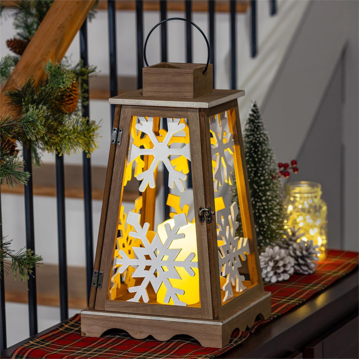 Winter Grove Lantern with LED Candle