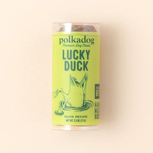 Polkadog Lucky Duck Recipe Dehydrated Training Bits Crunchy Dog Treats - 2oz tube