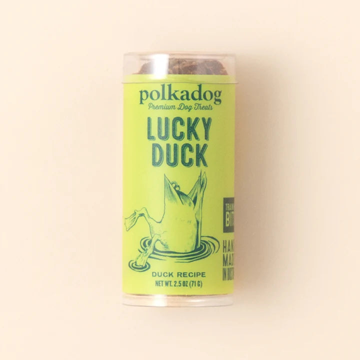 Polkadog Lucky Duck Recipe Dehydrated Training Bits Crunchy Dog Treats - 2oz tube