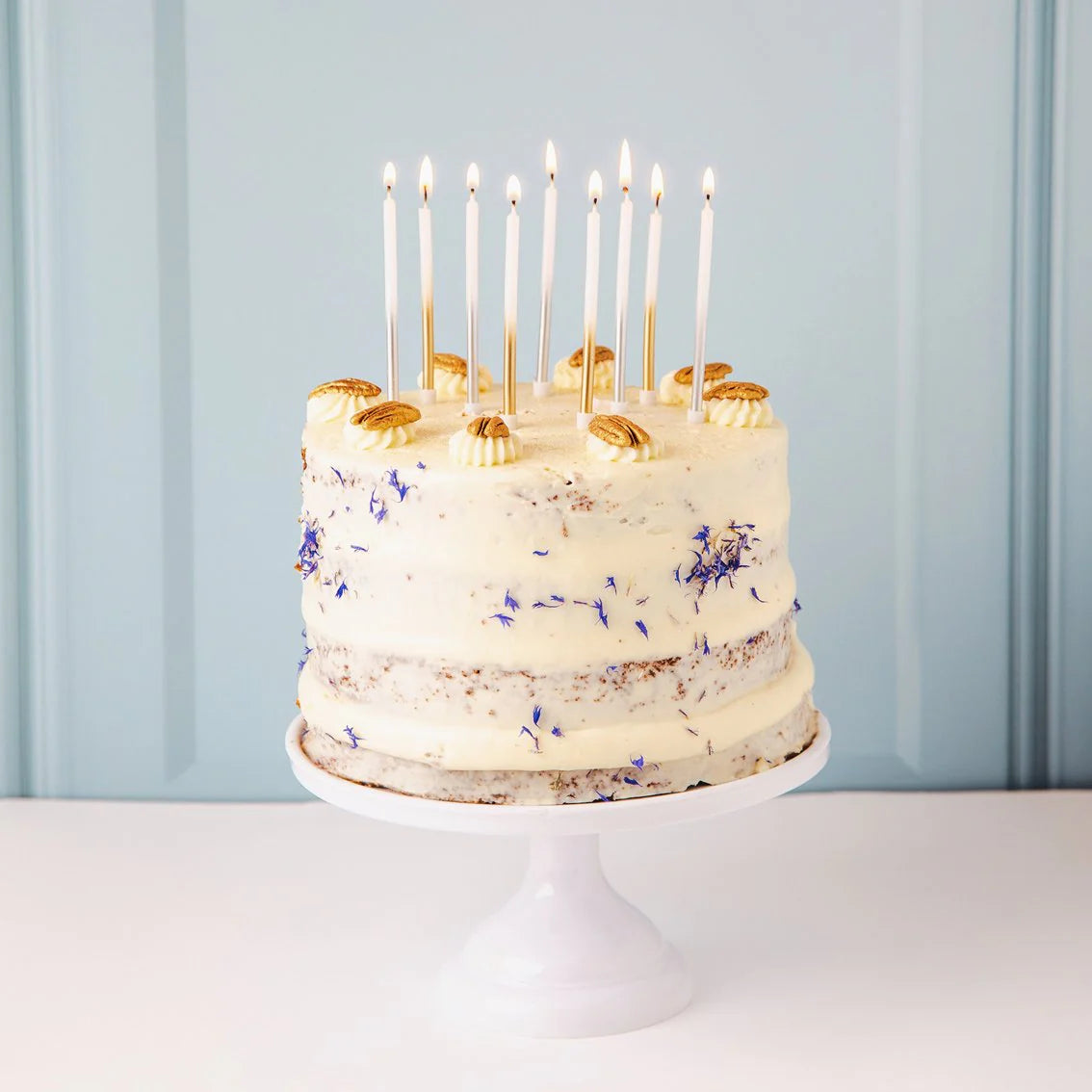 Luxe White and Gold Birthday Candles