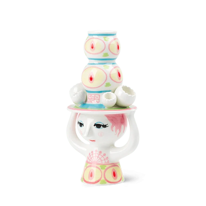 Bjørn Wiinblad Lady w/ Hat Candle Holder - Pink