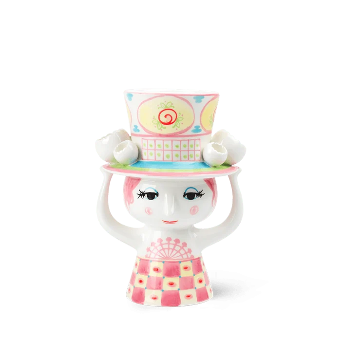 Bjørn Wiinblad Lady With Hat Vase - Pink