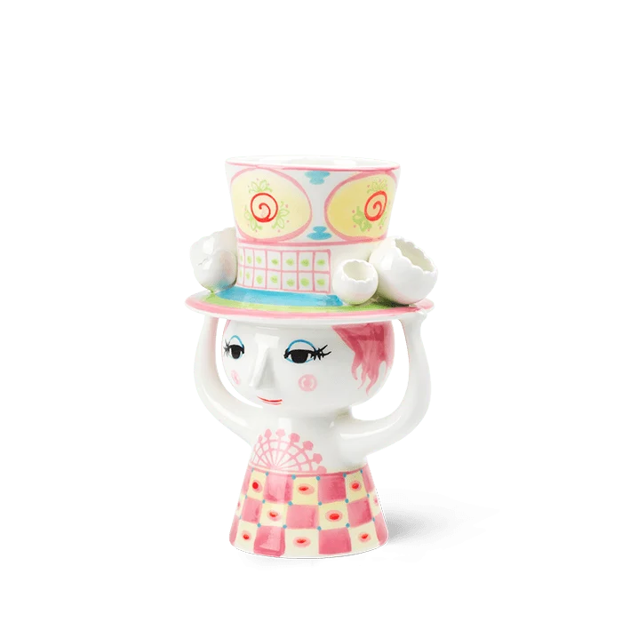 Bjørn Wiinblad Lady With Hat Vase - Pink