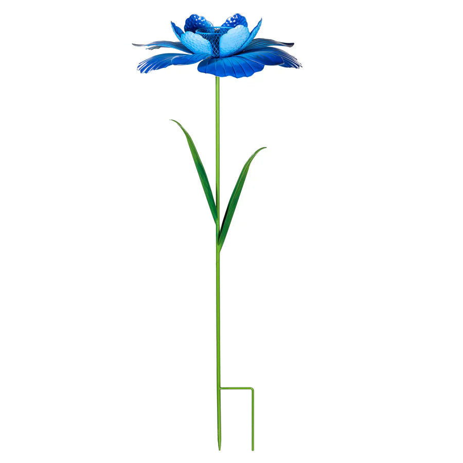 Metal Flower Garden Stake Bird Feeder
