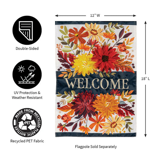 Welcome Floral Garden Flag