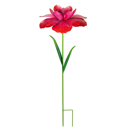 Metal Flower Garden Stake & Bird Feeder