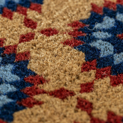 Star Quilt Pattern Williamsburg Handwoven 100% All-Natural Coir Doormat