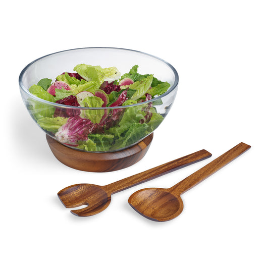 Nambe Cooper Salad Bowl w/ Servers