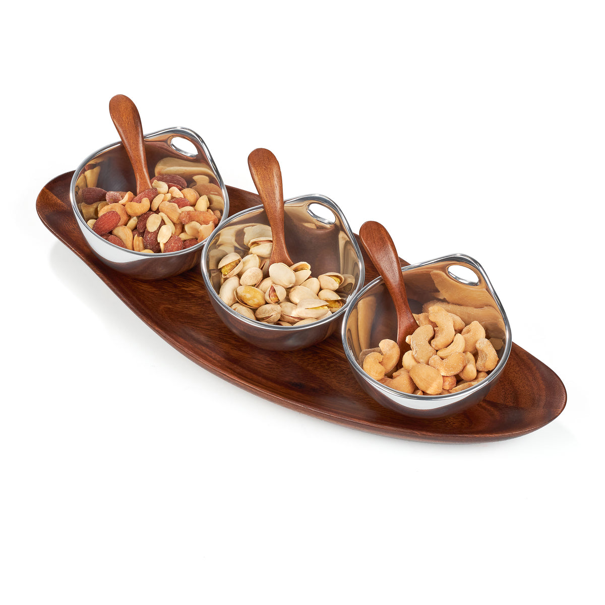 Nambe Portables Triple Condiment Server