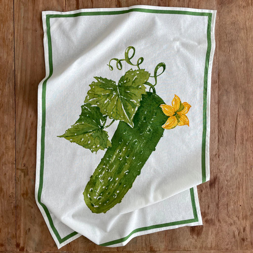 Pickling Cucumber Flour Sack Kitchen Towel - Set of 2