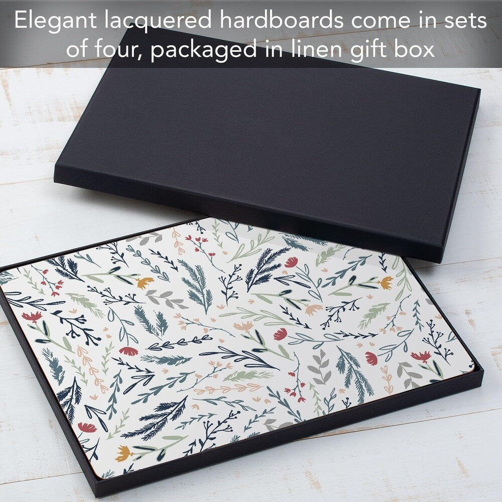 CounterArt Meadow Sketch Floral Multi Hardboard Cork-Back Placemats