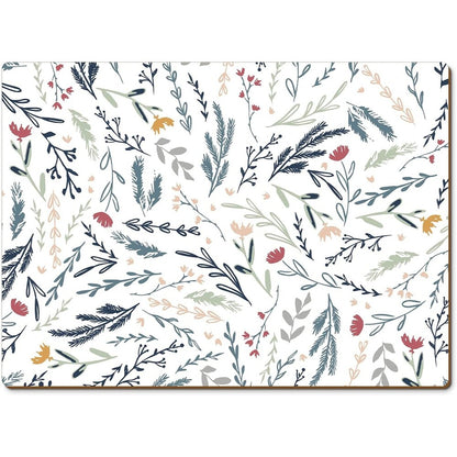 CounterArt Meadow Sketch Floral Multi Hardboard Cork-Back Placemats