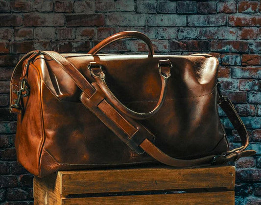 Mission Mercantile Leather Goods Benjamin Leather Duffle Bag - Hickory