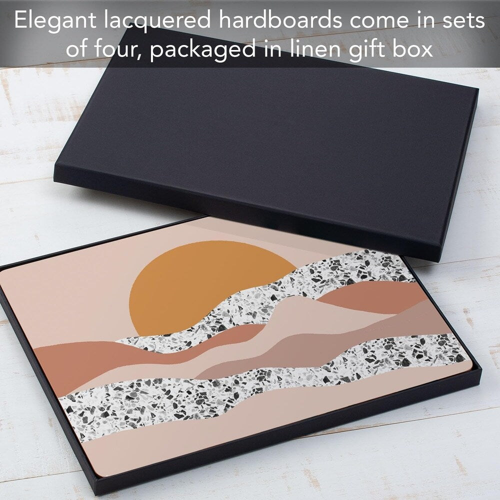 CounterArt Mohave Terrazzo Sunrise Hardboard Cork-Back Placemats