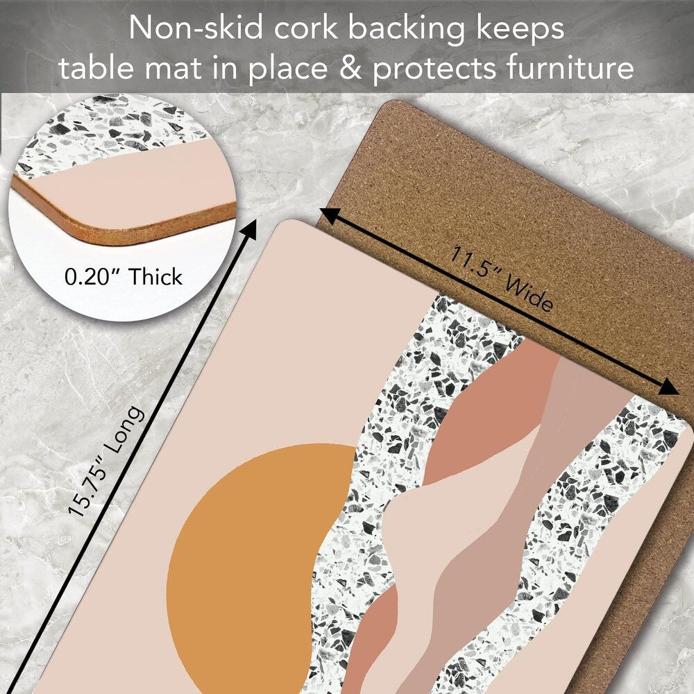 CounterArt Mohave Terrazzo Sunrise Hardboard Cork-Back Placemats