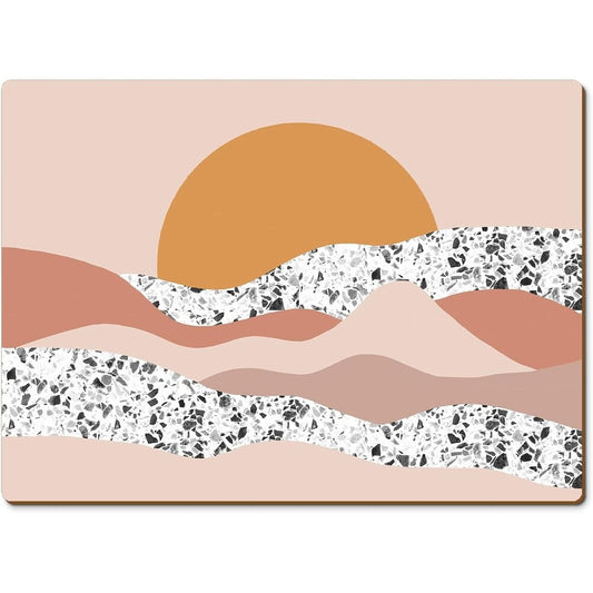 CounterArt Mohave Terrazzo Sunrise Hardboard Cork-Back Placemats