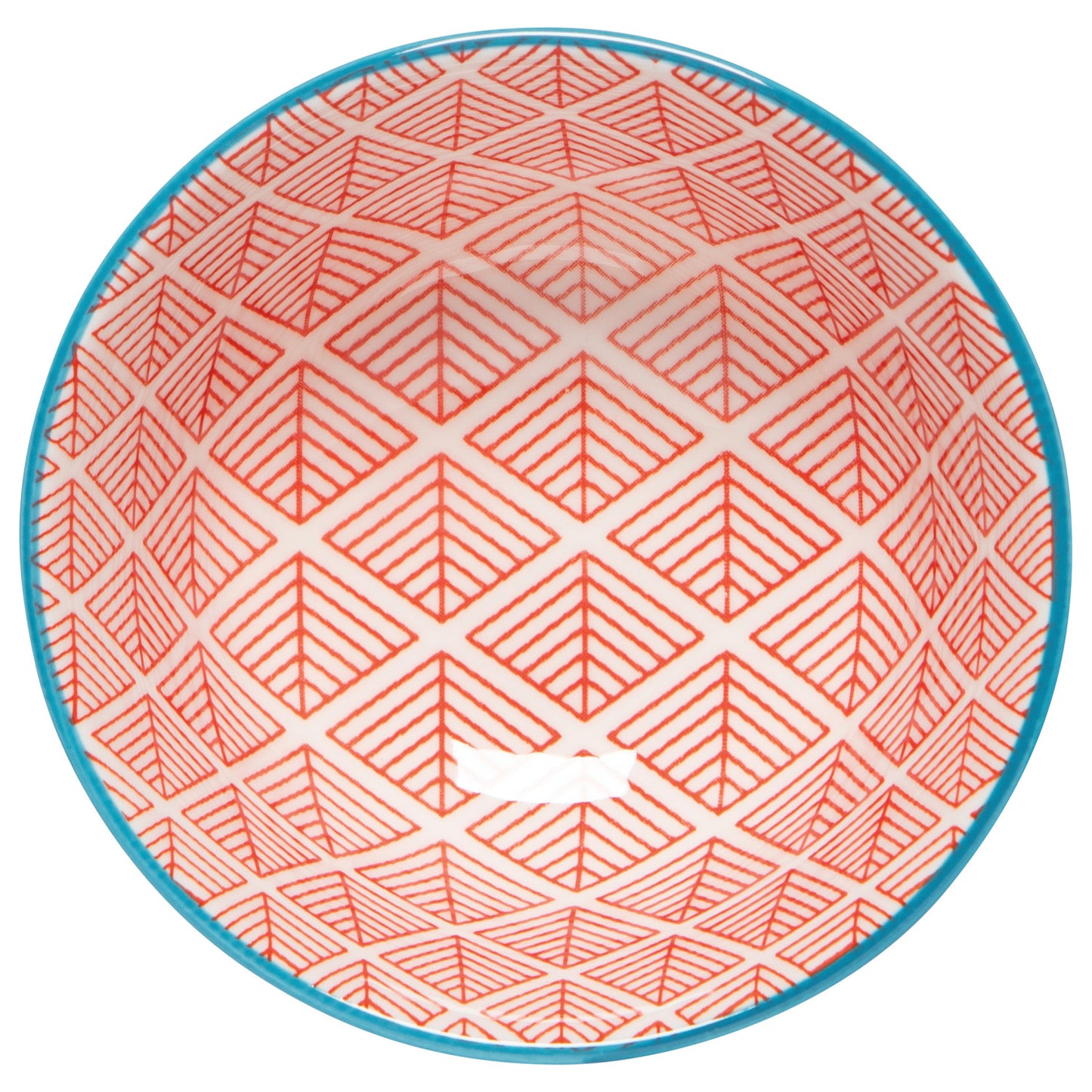 Blue Red Dash Stamped Bowl