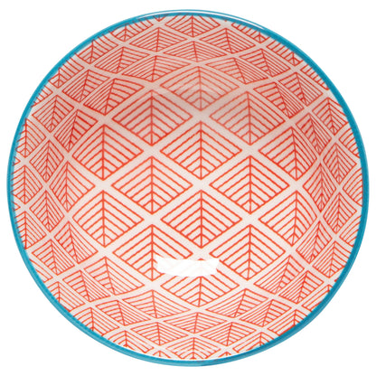 Blue Red Dash Stamped Bowl