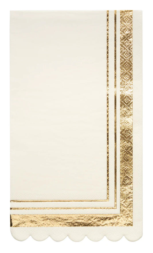 Guest Towel Napkins Gold & White - 20 Pack