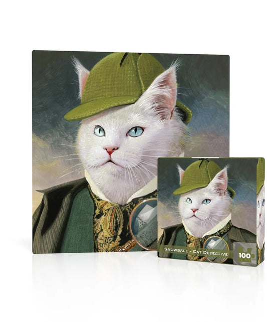 Snowball - Cat Detective Mini 100 Piece Puzzle