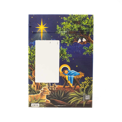 Christmas Starlit Nativity Pop-Up Bouquet Blank Greeting Card