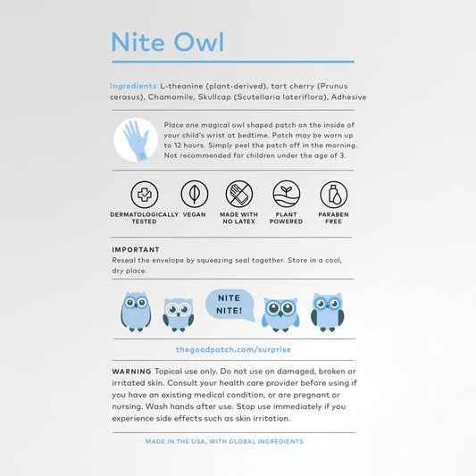 Nite Owl Plant-Based Wellness Children's Patch