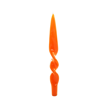 Luxury Twist Taper Candle- Orange Set of 2