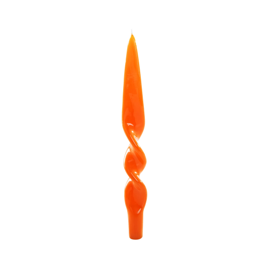 Luxury Twist Taper Candle- Orange Set of 2