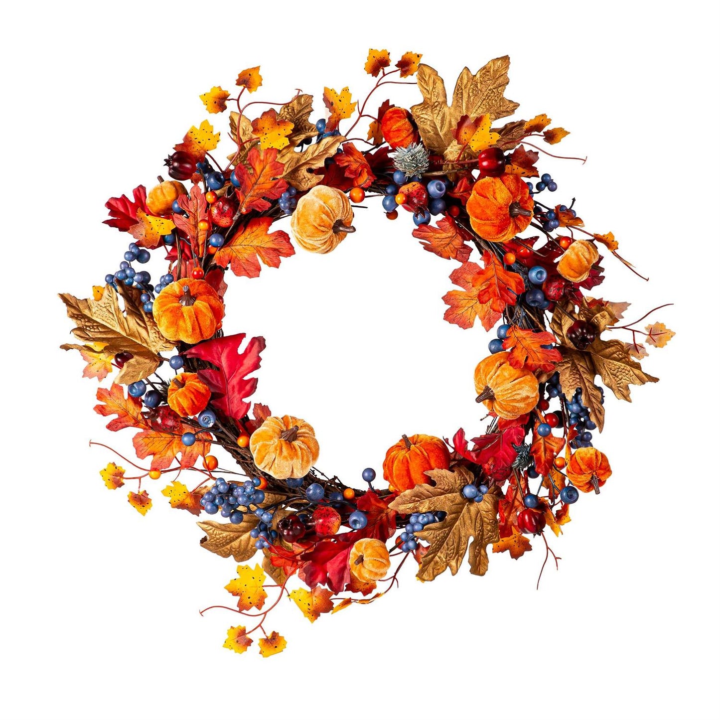 Harvest Blossom Pumpkin Wreath