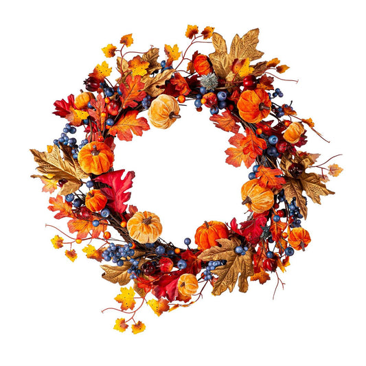 Harvest Blossom Pumpkin Wreath