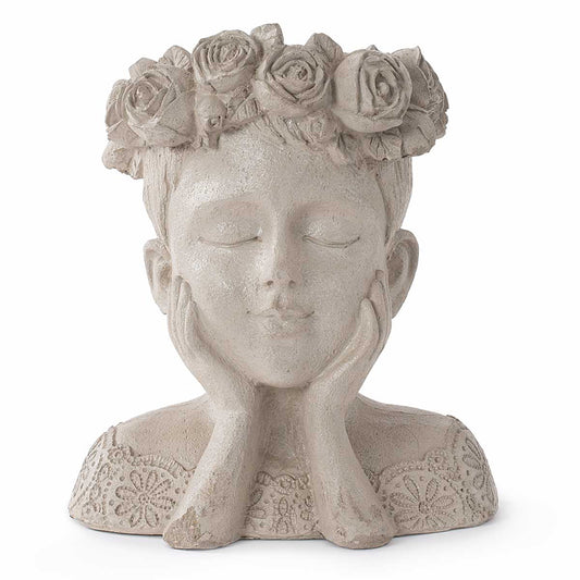 Head In Hands Cement Planter Pot