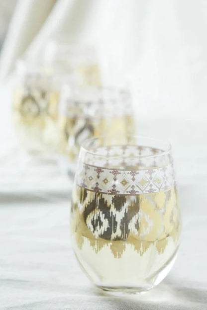 Patina Vie White Twist Stemless Wine Glass