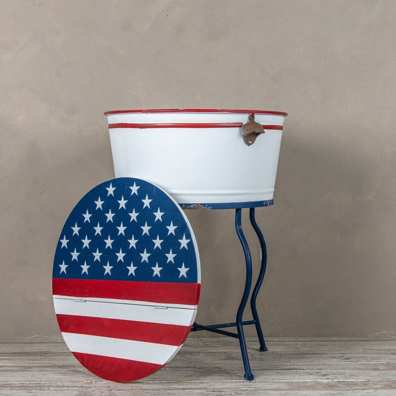 Patriotic Beverage Tub With Stand
