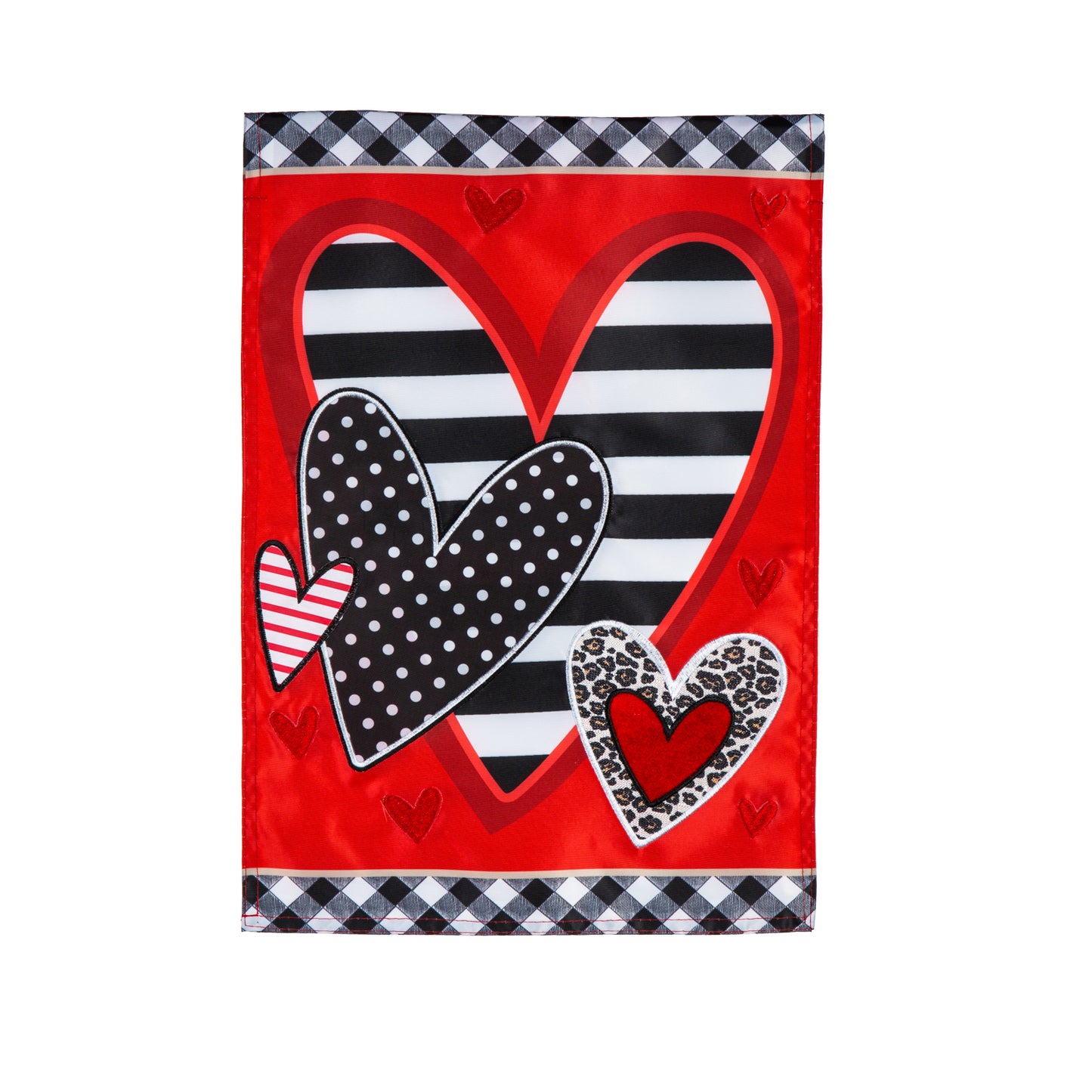 Patterned Heart Garden Flag