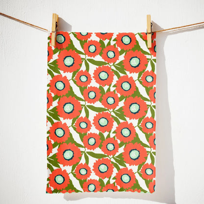 Lynette Reed Poppy Tea Towel - Petal A