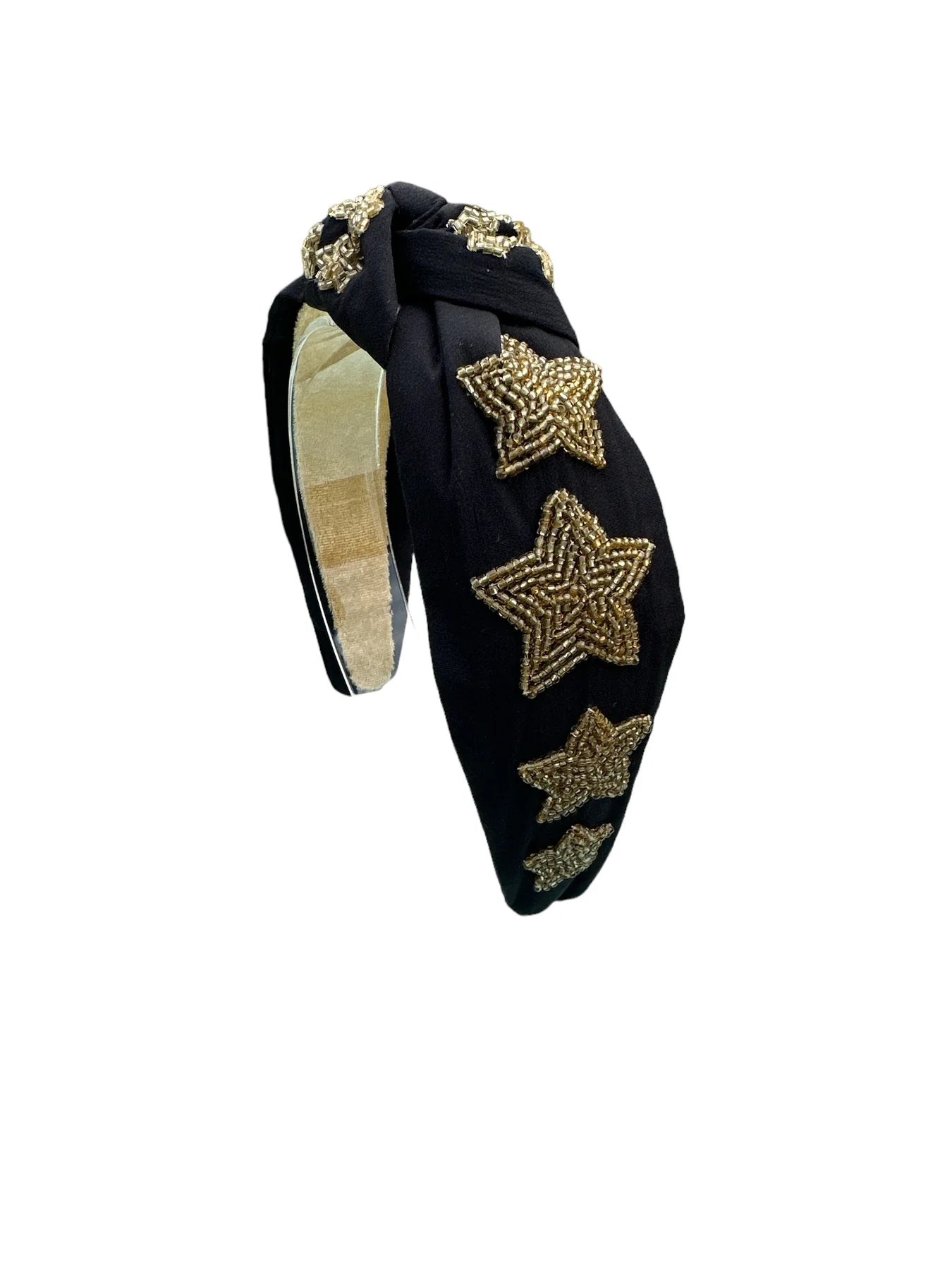 Black & Gold Star Embellished Knotted Headband