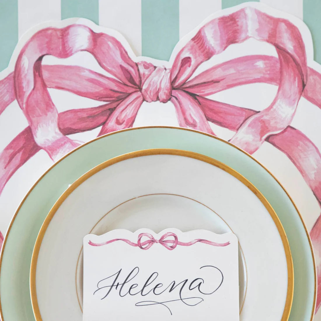 Die Cut Pink Bow Placemats