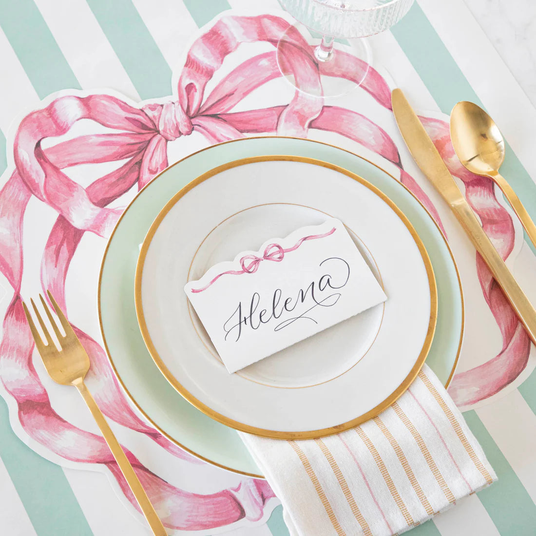 Die Cut Pink Bow Placemats