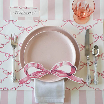 Pink Bow Lattice Placemat