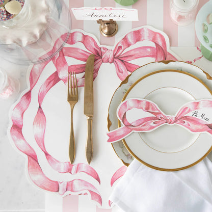 Die Cut Pink Bow Placemats