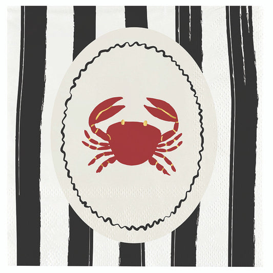 Striped Crab Ceramic Napkins + Tray