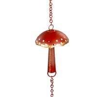 72" Red Metal Mushroom Rain Chain