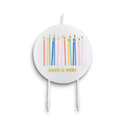 Round Make A Wish Cake Candle - 6"