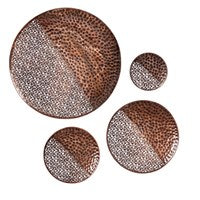 Round Hammered Metal Wall Decor, Set of 4