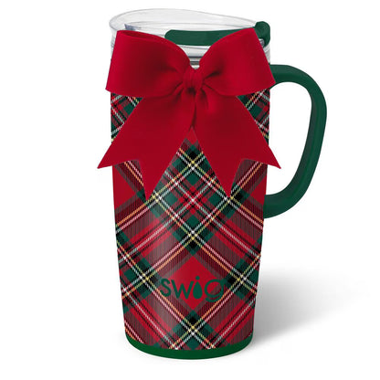 Swig Plaid Travel Mug With Bow - 22 oz.