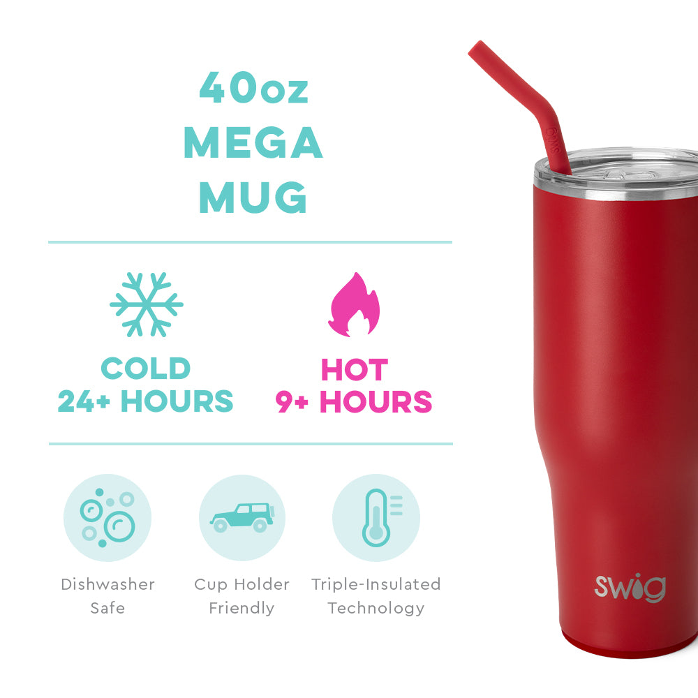 Swig Life Crimson Red Texas Mega Mug Tumbler - 40 oz