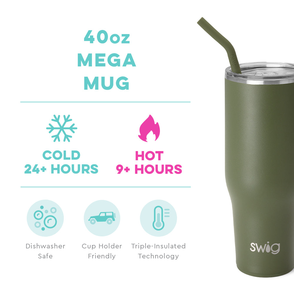 Swig Life Olive Green Texas Mega Mug Tumbler - 40 oz