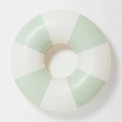 Tube Pool Ring: The Vacay in Soft Olive Stripe